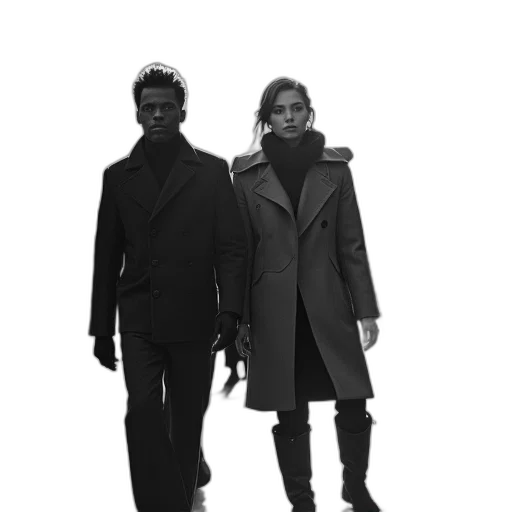 jacket, concept art, streetscape, all, black, white, fashion, week transparent PNG cut-out