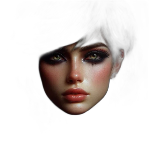 face, mask, hair, crown, photorealistic, fantasy art, 3d render, concept art transparent PNG cut-out