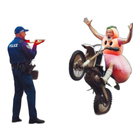 weapon, car, jacket, robot, concept art, 3d render, pixel art, police transparent PNG cut-out