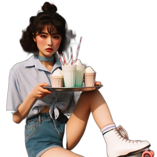 shoes, food, hat, jacket, vaporwave, concept art, photorealistic, anime transparent PNG cut-out