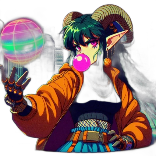 mask, staff, vaporwave, fantasy art, cyberpunk, concept art, outer space, neon transparent PNG cut-out