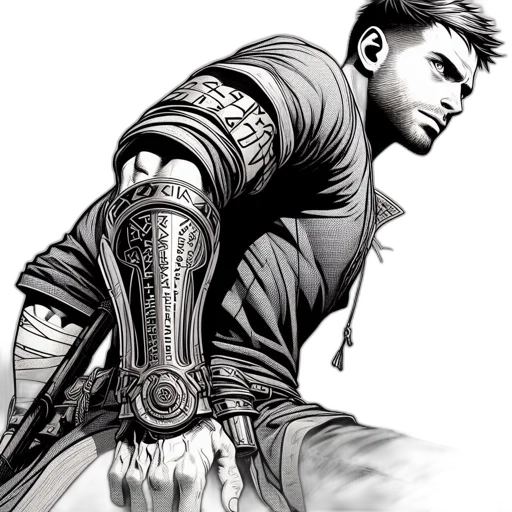 sword, weapon, comic book art, fantasy art, concept art, photorealistic, black-and-white, illustration transparent PNG cut-out