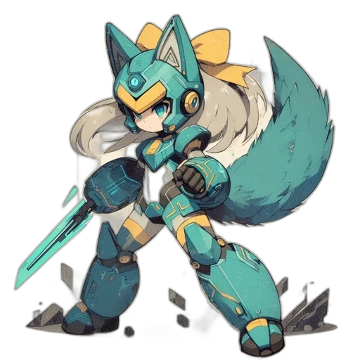 weapon, staff, robot, sword, concept art, pixel art, anime, fantasy art transparent PNG cut-out