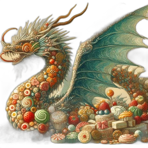 dragon, food, jewelry, creature, fantasy art, concept art, photorealistic, golden transparent PNG cut-out