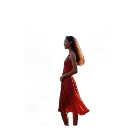 dress, staff, hair, umbrella, concept art, photorealistic, 3d render, oil painting transparent PNG cut-out
