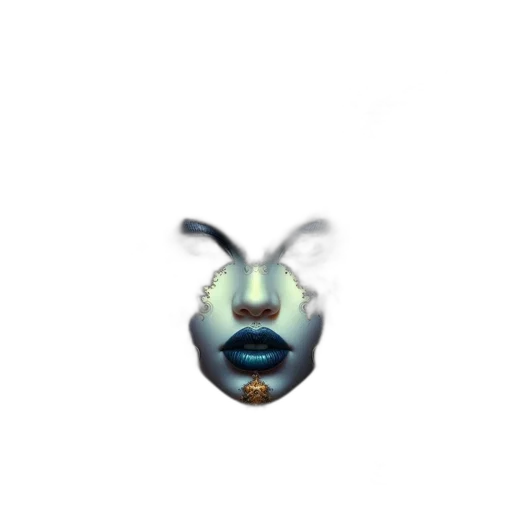 mask, face, creature, robot, pixel art, concept art, vaporwave, 3d render transparent PNG cut-out