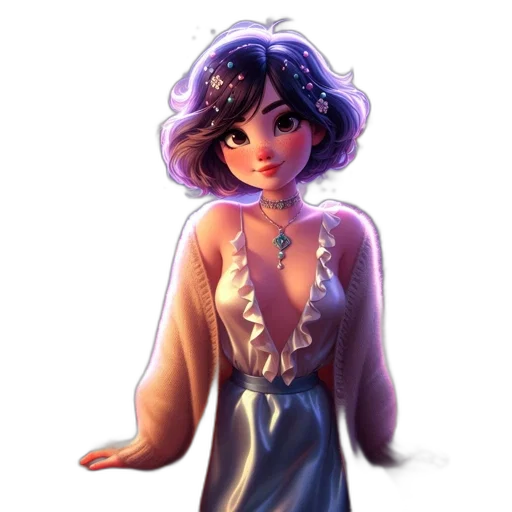 dress, concept art, fantasy art, pixel art, oil painting, outer space, pastel, blue transparent PNG cut-out