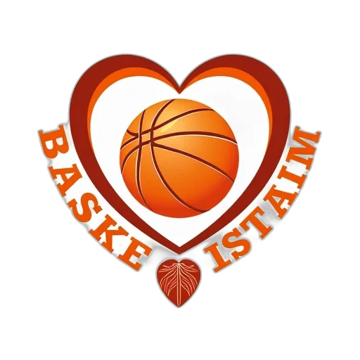 heart-shaped, logo, basketball, center, surrounded, circular, border, word transparent PNG cut-out