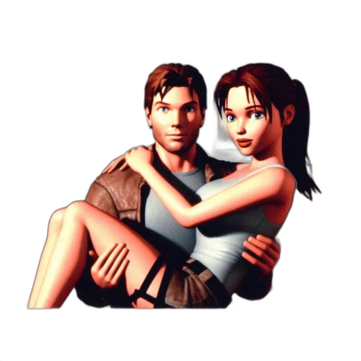 3d render, pixel art, concept art, photorealistic, two, animated, characters, one transparent PNG cut-out