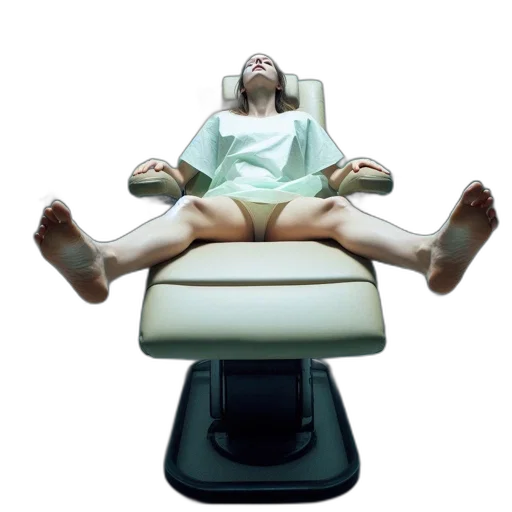 furniture, robot, 3d render, concept art, inside, sterile-looking, medical, examination transparent PNG cut-out