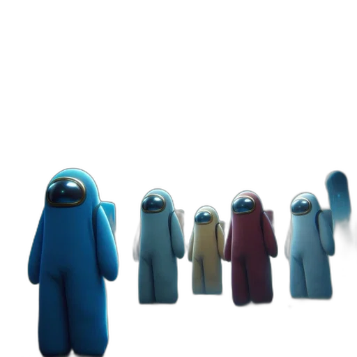 robot, staff, mask, creature, 3d render, concept art, outer space, underwater transparent PNG cut-out
