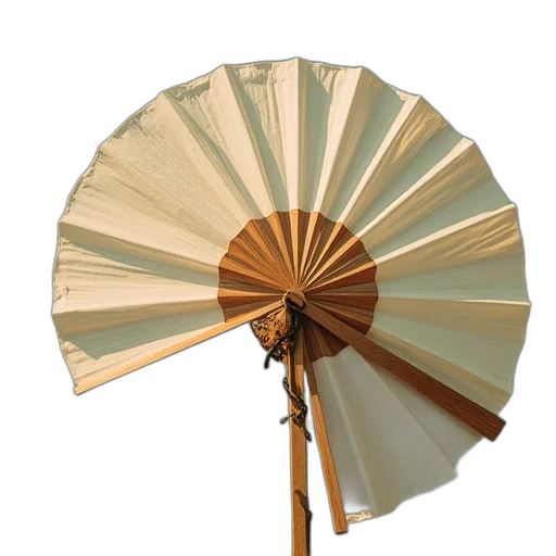 umbrella, staff, hat, weapon, 3d render, photorealistic, concept art, earth tones transparent PNG cut-out