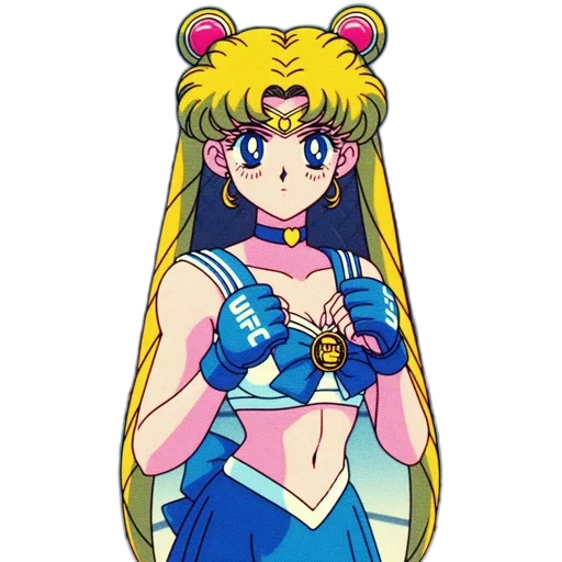 dress, staff, crown, weapon, vaporwave, pixel art, anime, cartoon transparent PNG cut-out