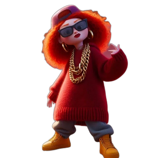 jacket, jewelry, hat, dress, 3d render, concept art, cartoon, youth transparent PNG cut-out