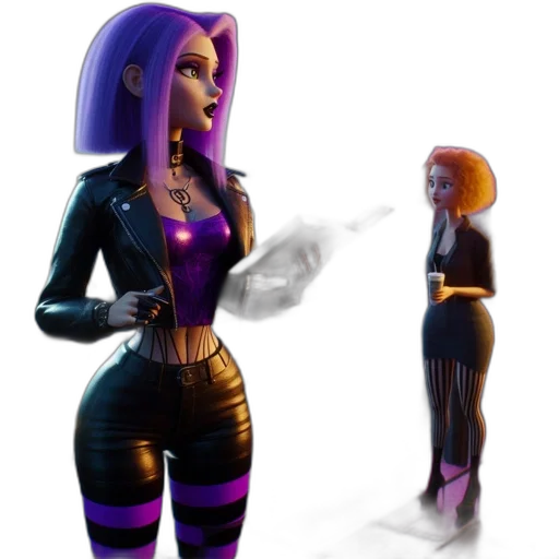 robot, staff, dress, jacket, concept art, 3d render, comic book art, cyberpunk transparent PNG cut-out