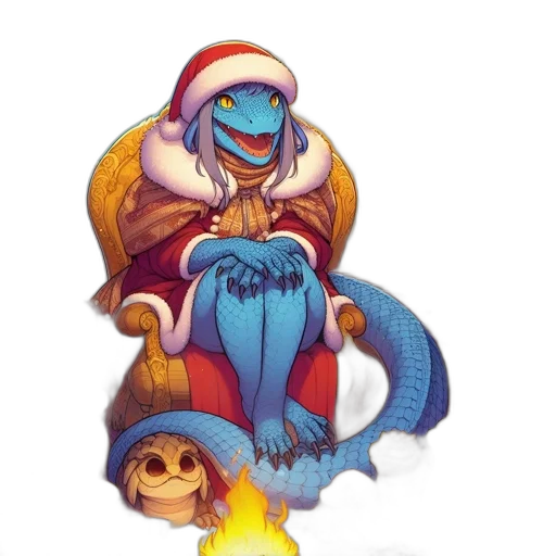 dragon, hat, concept art, fantasy art, pixel art, comic book art, fire, blue transparent PNG cut-out