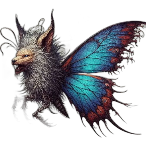 dragon, creature, animal, staff, fantasy art, concept art, watercolor, photorealistic transparent PNG cut-out