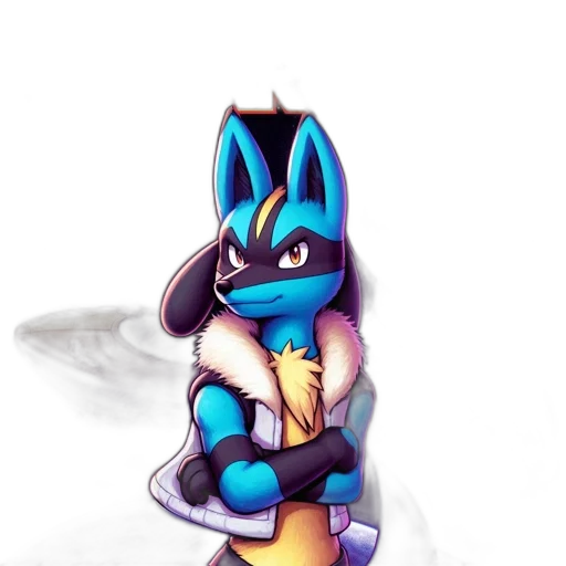 staff, jacket, animal, creature, pixel art, concept art, 3d render, fantasy art transparent PNG cut-out