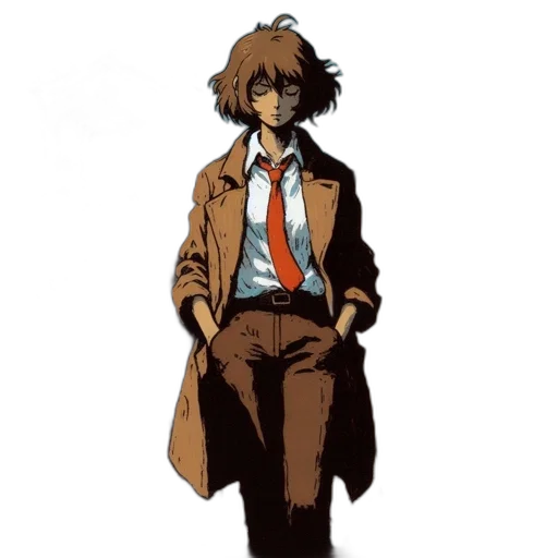 jacket, staff, face, mask, concept art, anime, comic book art, pixel art transparent PNG cut-out