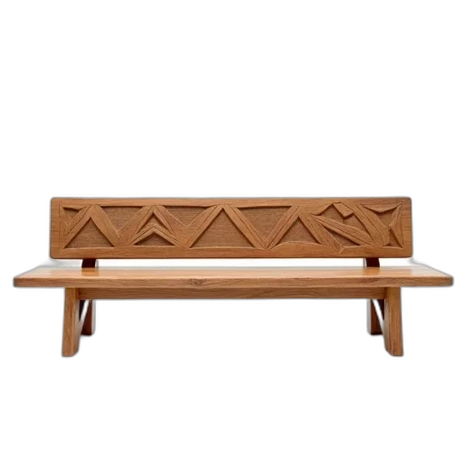 furniture, crown, jewelry, 3d render, wooden, bench, geometric, pattern transparent PNG cut-out