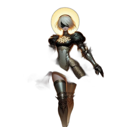 robot, staff, weapon, sword, concept art, 3d render, fantasy art, comic book art transparent PNG cut-out