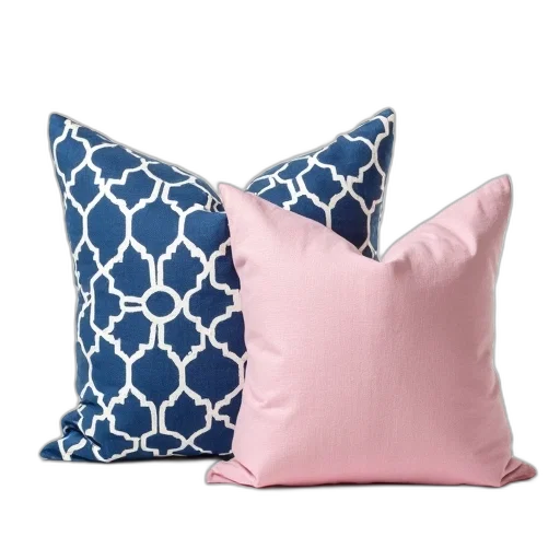 furniture, blue, pastel, monochrome, white, geometric, patterned, pillow transparent PNG cut-out