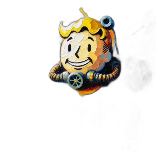 robot, crown, staff, mask, concept art, 3d render, pixel art, fantasy art transparent PNG cut-out