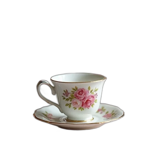furniture, 3d render, photorealistic, three, vintage, cups, spoons, tea transparent PNG cut-out