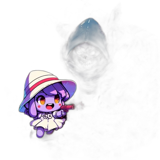 hat, staff, weapon, creature, concept art, vaporwave, pixel art, 3d render transparent PNG cut-out