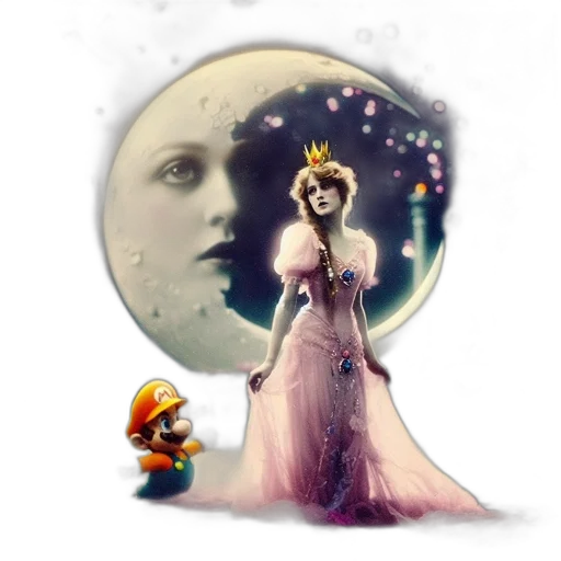 dress, crown, mask, pixel art, concept art, fantasy art, 3d render, outer space transparent PNG cut-out