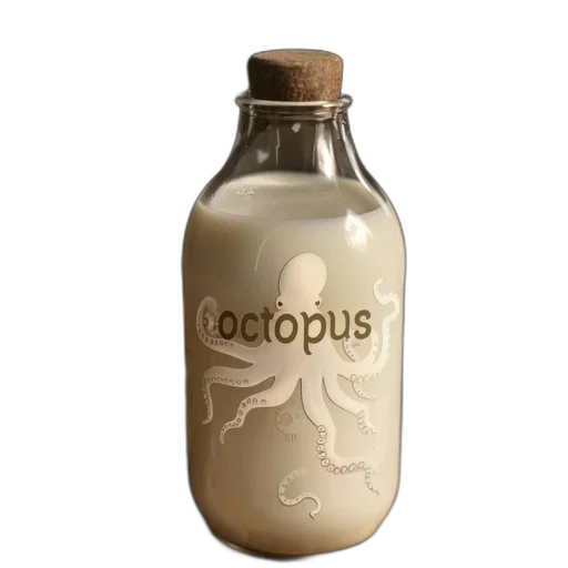bottle, food, glass, cork, lid, containing, creamy, liquid transparent PNG cut-out