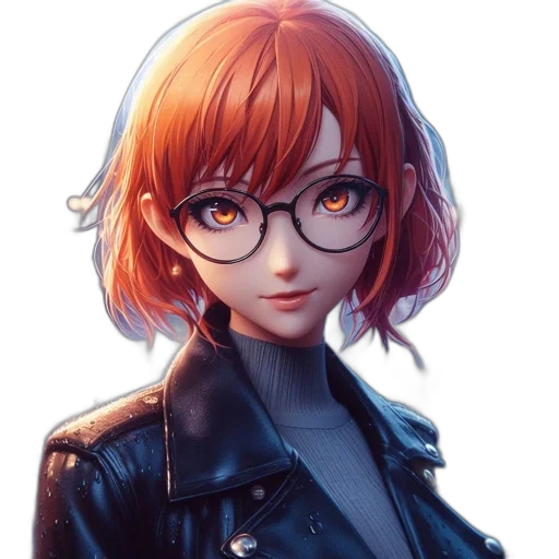 jacket, face, robot, staff, anime, concept art, cartoon, comic book art transparent PNG cut-out