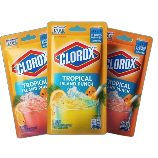 food, vaporwave, three, tropical, island, punch, packets, featuring transparent PNG cut-out