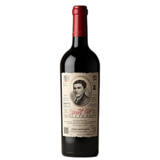 bottle, photorealistic, wine, label, featuring, portrait, man, text transparent PNG cut-out