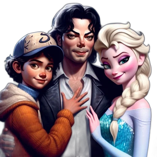 fantasy art, comic book art, concept art, cartoon, snow, three, animated, characters transparent PNG cut-out