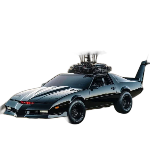 car, robot, concept art, 3d render, black, spinning, propeller, stands transparent PNG cut-out