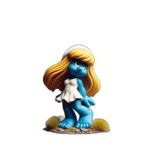 staff, jewelry, hair, creature, 3d render, concept art, blue, smurf transparent PNG cut-out