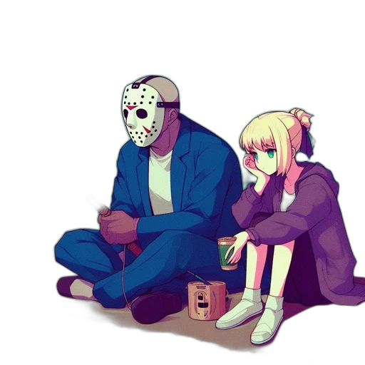 mask, robot, jacket, face, concept art, pixel art, anime, comic book art transparent PNG cut-out