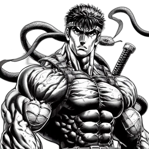 weapon, animal, hair, comic book art, concept art, cartoon, photorealistic, intense transparent PNG cut-out