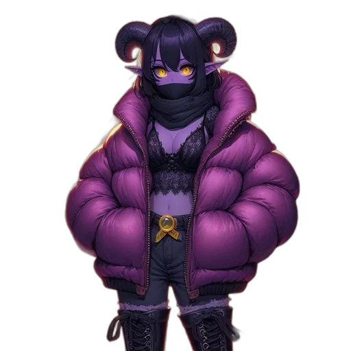 jacket, animal, creature, concept art, cyberpunk, pixel art, 3d render, dark transparent PNG cut-out