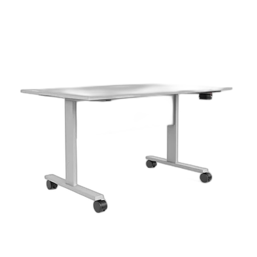 furniture, staff, 3d render, modern, white, adjustable-height, office, desk transparent PNG cut-out