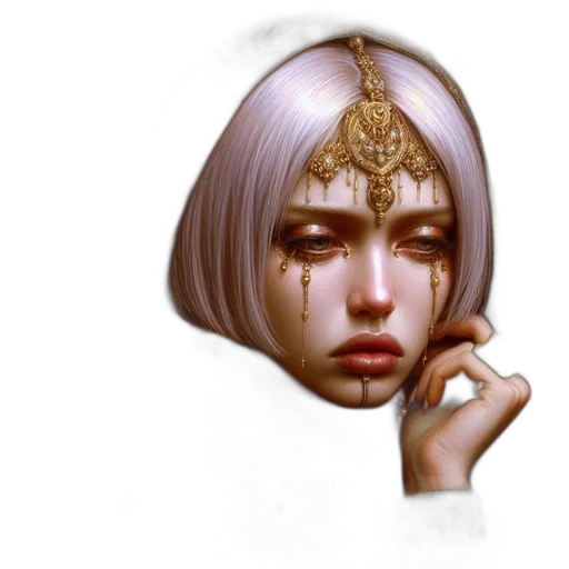 mask, crown, face, jewelry, fantasy art, concept art, photorealistic, oil painting transparent PNG cut-out