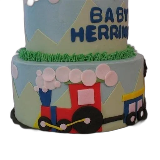 hat, 3d render, two-tiered, cake, train, bottom, tier, name transparent PNG cut-out