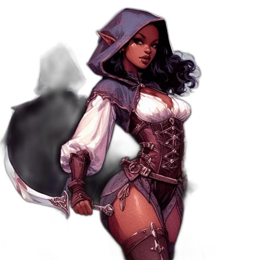 staff, concept art, fantasy art, comic book art, pixel art, dark, monochrome, dark-skinned transparent PNG cut-out