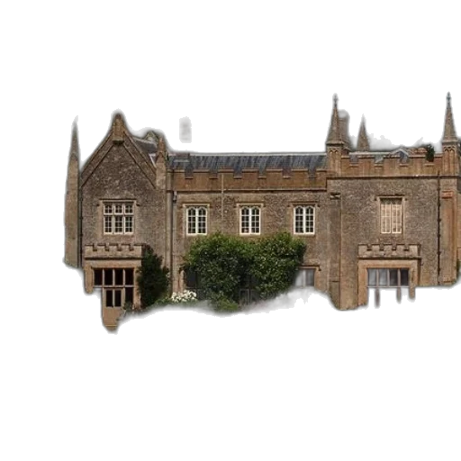 building, 3d render, two, zebras, graze, front, grand, historic transparent PNG cut-out
