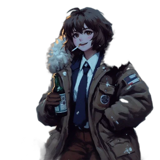 jacket, staff, weapon, concept art, fantasy art, pixel art, comic book art, blue transparent PNG cut-out
