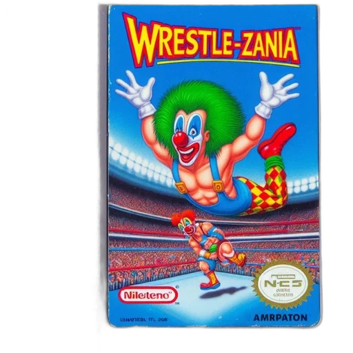 nintendo, entertainment, system, nes, game, cartridge, titled, wrestle-zania transparent PNG cut-out