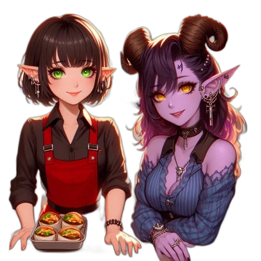 staff, fantasy art, pixel art, concept art, anime, dark, two, animated transparent PNG cut-out