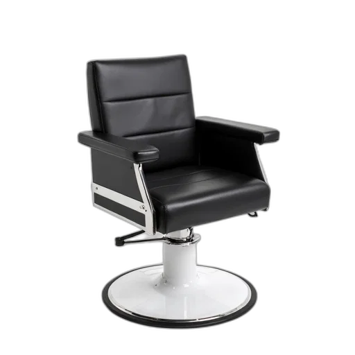 furniture, hair, staff, 3d render, photorealistic, black, leather, barber transparent PNG cut-out
