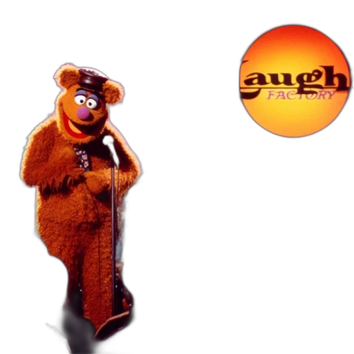 animal, concept art, 3d render, anthropomorphic, bear, comedian, stands, onstage transparent PNG cut-out